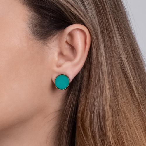 Серьги Nuance, асимметричные, с диском, NFN-24.04-062 зеленый фото 2