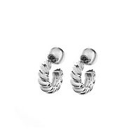Серьги Moon Paris, Ringo, крученые полукольца, MR-26.06-066 серебристый