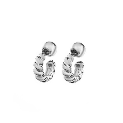 Серьги Moon Paris, Ringo, крученые полукольца, MR-26.06-066 серебристый