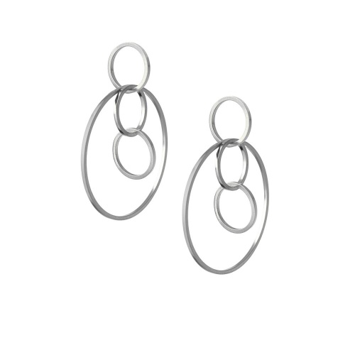 Серьги Katerina Vassou, Celestial, с кольцами, KV26.1-404828B серебристый