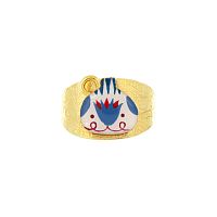 Кольцо TARATATA, Antique, разъемное, с цветной смолой и рисунком, TT-H25-07421-20M золотистый