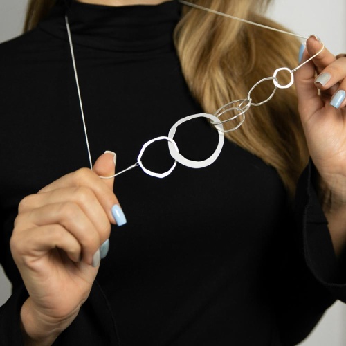 Колье Dansk Copenhagen, Elysian, с подвесками разных форм, DNSK25.2-9C2407006 серебристый фото 2