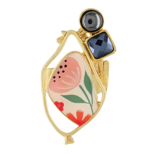 Кольцо TARATATA, Paulette, разъемное, с цветной смолой и бусинами, TT-H23-11422-20M золотистый фото 6