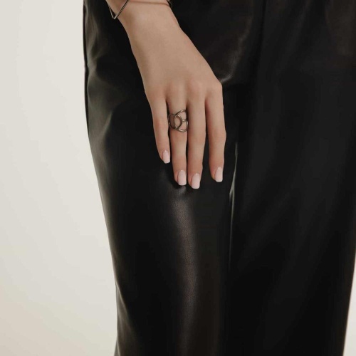 Кольцо Katerina Vassou, Ziggurat, разъемное, "геометрия", KV24.2-401425B серебристый фото 3