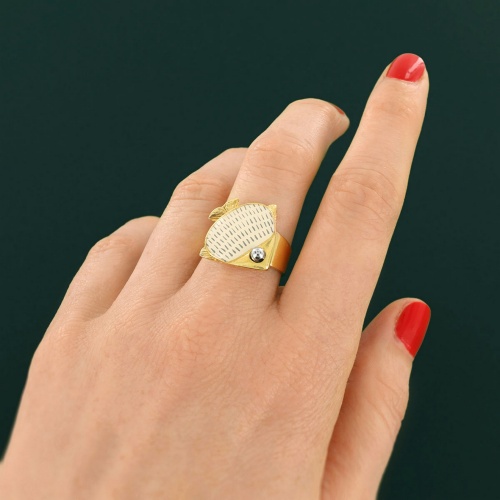 Кольцо TARATATA, Sushi, разъемное, со смолой и бусинами, TT-T25-06409-201 белый фото 4