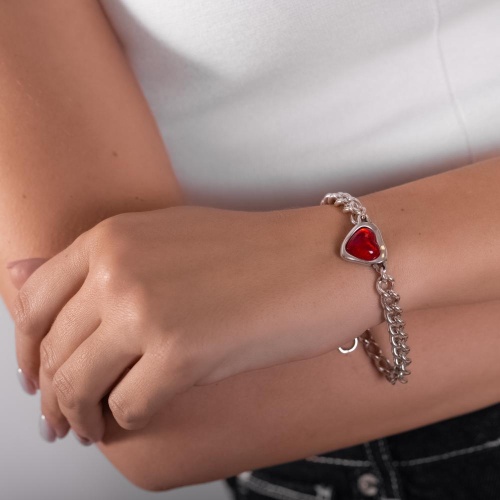 Браслет Ciclon, Idilio, с муранским стеклом, металл, CN-241107 красный фото 3