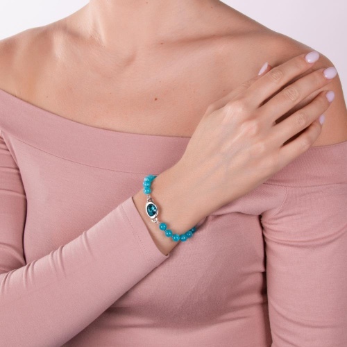 Браслет Lanzerotti, Atlantide, амазонит, апатит, муранское стекло, LZ-23.03-076 голубой фото 2