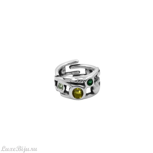 Кольцо Ciclon, Hanae, с чешскими кристаллами, CN-223500 зеленый, 16,5