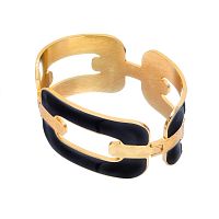 Браслет Francesca Bianchi, кафф, с эмалью, FB25.2-48A черный, 6см