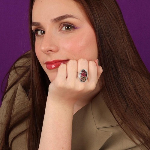 Кольцо TARATATA, Living room, разъемное, с цветной смолой и блестками, TT-H24-05416-105 розовый фото 3