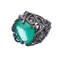 Кольцо Estrosia, с кристаллом, ES-ANM54A бирюзовый, 17,5