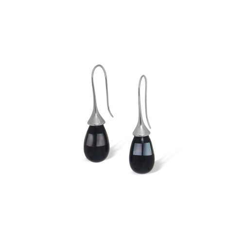 Серьги Nature Bijoux, Rivoli, с перламутровой мозайкой и рогом, NB26.2-12-90742 черный