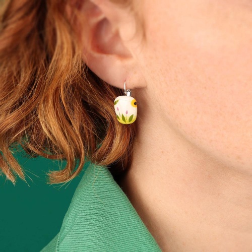 Серьги TARATATA, Hop, с цветной смолой, TT-T25-05717-101 белый фото 2