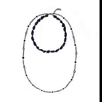 Колье Lanzerotti, Pianoforte, двойное, лава, друза агата, шпинель, LZ-26.01-007 черный