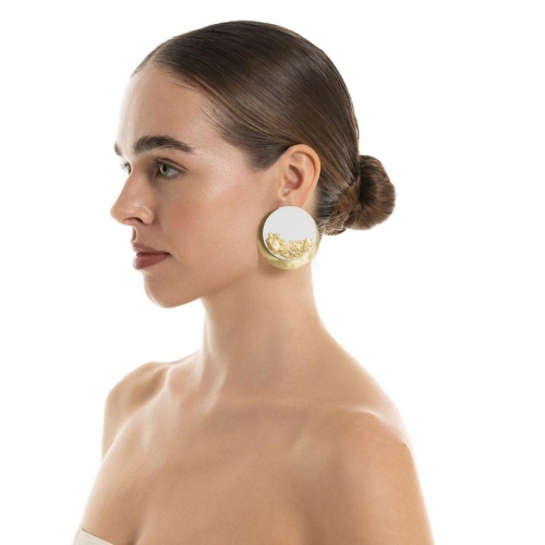 Серьги Katerina Vassou, Timbre, с элементами в форме диска, KV26.1-406019GWHITE белый фото 2