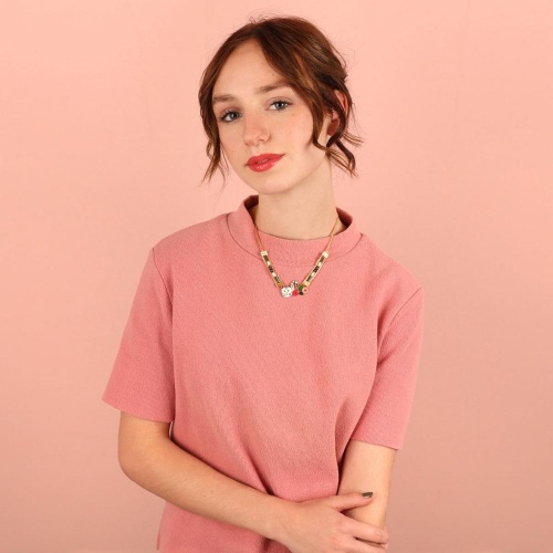 Колье TARATATA, Billy, с цветной смолой,стразами и бусинами, TT-T24-07109-201 белый фото 9