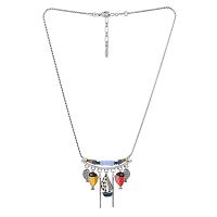 Колье TARATATA, Ocean, с цветной смолой и стеклянными бусинами, TT-W24-02103-10M серебристый