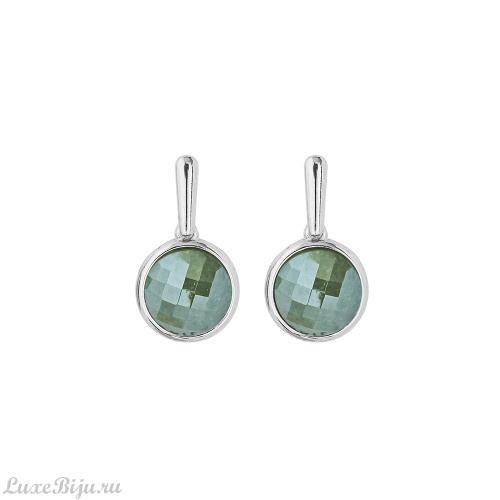 Серьги Possebon pearl green quartz