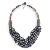Колье Nature Bijoux, Pebble Beach, жемчуг и эбеновое дерево, NB25.2-15-43610 серый