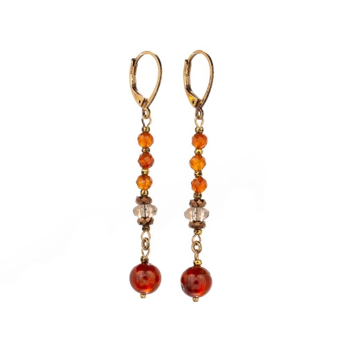 Серьги Lanzerotti, Caramello, с гранатом, раухтопазом и гематитом, LZ-24.11-478 коричневый