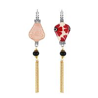 Серьги TARATATA, Etincelle, асимметрия, смола, бусина, гематит, TT-W25-08780-105 розовый