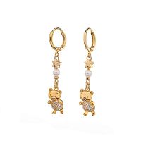 Серьги Lanzerotti, Mustang, с перламутром и кристаллами, LZ-25.11-362 золотистый