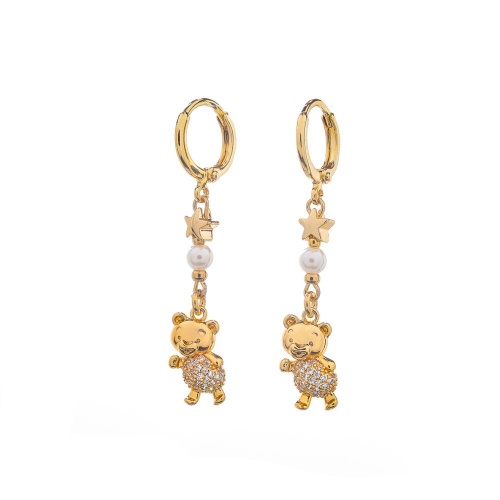 Серьги Lanzerotti, Mustang, с перламутром и кристаллами, LZ-25.11-362 золотистый