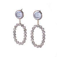 Серьги Moon Paris, Ringo Queen, с кристаллами и акриловыми бусинами, MRQ-22.12-010 золотистый