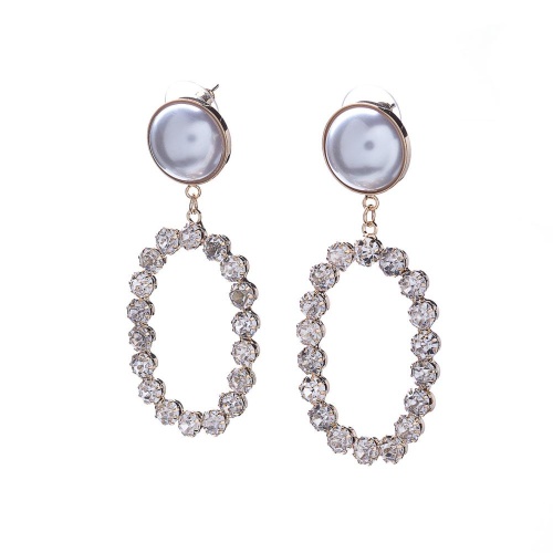 Серьги Moon Paris, Ringo Queen, с кристаллами и акриловыми бусинами, MRQ-22.12-010 золотистый