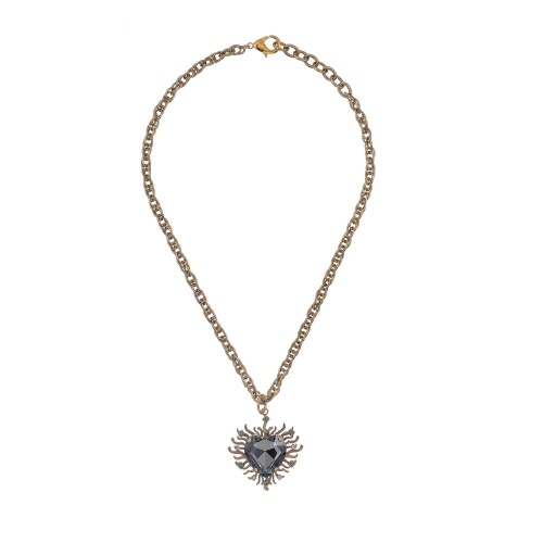Колье Celeste G, с кристаллом Swarovski и фианитами, CS26.1-1991 серый