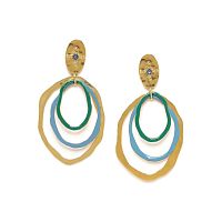 Серьги Franck Herval, Allegra, с кристаллом Swarovski и цветной эмалью, FH23.2-12-68225 голубой