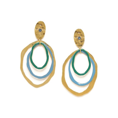 Серьги Franck Herval, Allegra, с кристаллом Swarovski и цветной эмалью, FH23.2-12-68225 голубой