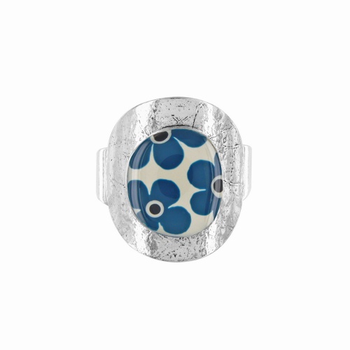 Кольцо TARATATA, Gomme, разъемное, с цветной смолой и узорами, TT-W25-03404-104 синий фото 2