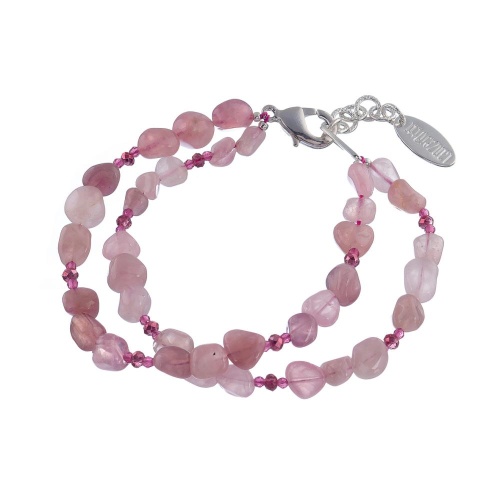Браслет Lanzerotti, Monroe, двойной, с розовым кварцем и кристаллами, LZ-23.07-274 розовый