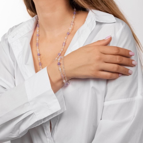 Браслет Lanzerotti, Glicine, с аметистом и жадом, LZ-24.04-183 сиреневый фото 2