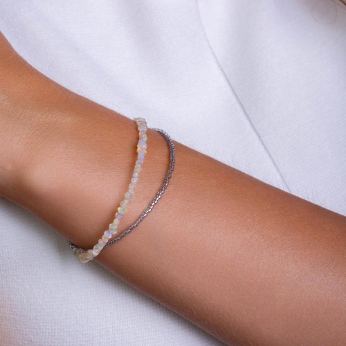 Браслет Lanzerotti, Ispirazione, двойной, опал, японский бисер, LZ-24.10-442 серебристый фото 2