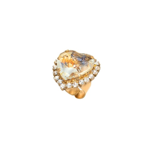 Кольцо Celeste G, кристалл Swarovski, сухоцветы, фианиты, CS24.2-1671 хрустальный
