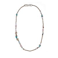 Колье Alcozer&J, с розовым кварцем, амазонитом и агатом, AL-C58AC25N-R розовый