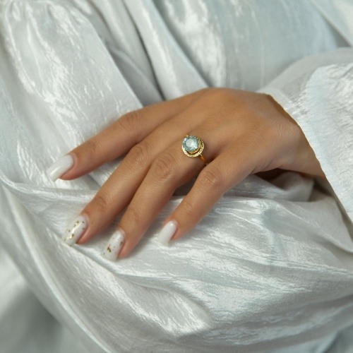 Кольцо Catherine Bijoux, Half moon, разъемное, с кристаллом, CB25.1-5355DG мятный фото 4