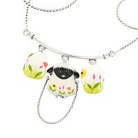 Колье TARATATA, Hop, с цветной смолой и стразами, TT-T25-05106-101 белый