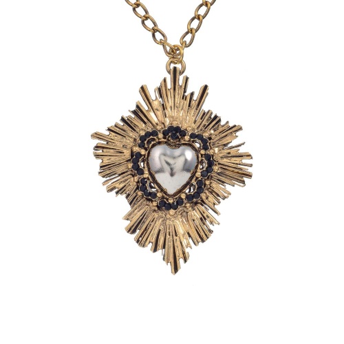 Колье Celeste G, с сердцем и кристаллами Swarovski, CS26.1-1124 серебристый фото 2