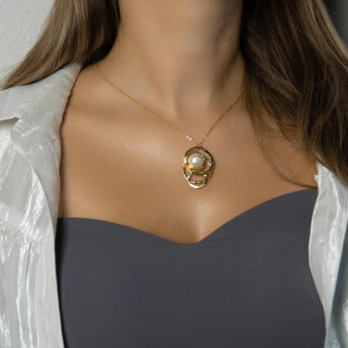 Колье Catherine Bijoux, Elegant pearl, с жемчугом, CB25.1-5489A золотистый фото 2