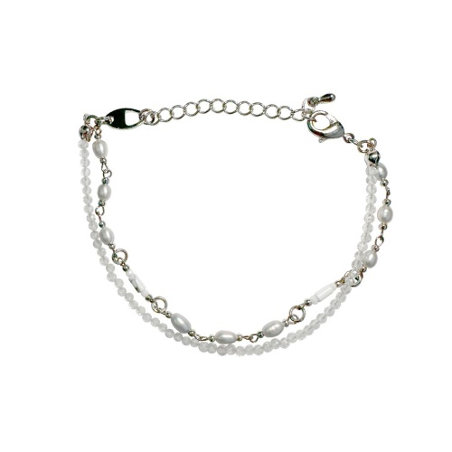 Браслет Lanzerotti, Gelido, кварц, говлит, жемчуг, кристаллы, LZ-25.02-032 серый