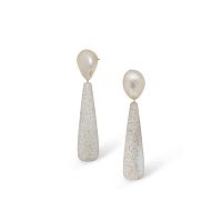 Серьги Nature Bijoux, Bora Bora, с прессованным песком и жемчугом, NB26.2-12-90802 серый