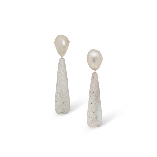 Серьги Nature Bijoux, Bora Bora, с прессованным песком и жемчугом, NB26.2-12-90802 серый
