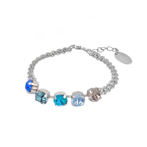 Браслет Catherine Bijoux, More is more for crystals, с кристаллами, CB25.1-5323ES голубой