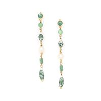 Серьги Nature Bijoux, Mara, агат, авантюрин, жемчуг, яшма, NB24.2-12-79760 зеленый