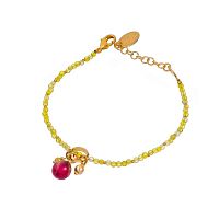 Браслет Lanzerotti, Erbario, с пренитом, перламутром и бутоном розы, LZ-26.02-039 зеленый