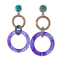 Серьги Moon Paris, Lorian, с подвесками-кольцами, ML-23.03-045 сиреневый