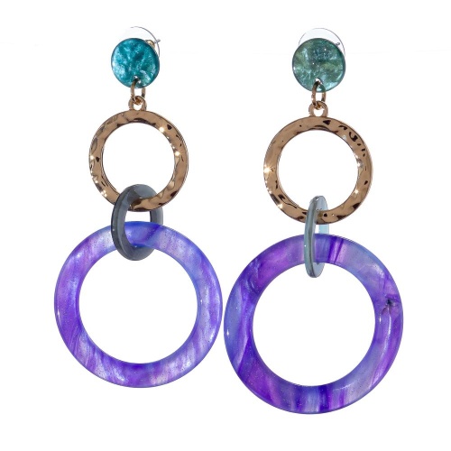 Серьги Moon Paris, Lorian, с подвесками-кольцами, ML-23.03-045 сиреневый